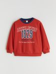 LCW Kids Red Crew Neck Boys Sweatshirt