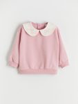 LCW Kids Pink Peter Pan Collar Girls Sweatshirt