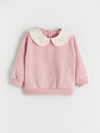 LCW Kids Pink Peter Pan Collar Girls Sweatshirt
