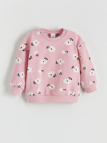 LCW Kids Pink Floral Print Girls Sweatshirt and Leggings Set