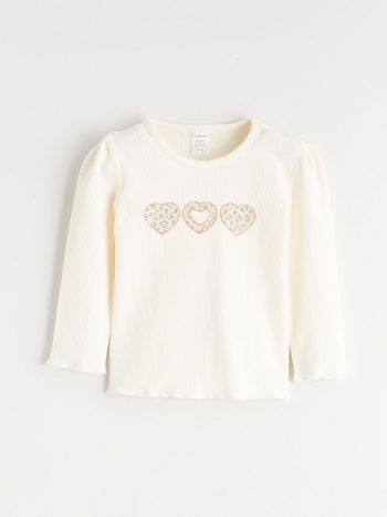 LCW Baby Beige Crew Neck T-Shirt Set for Girls