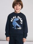 LCW Kids Navy Printed Boys Sweatshirt and Sweatpants Set