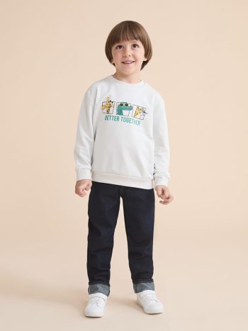 LCW Kids Gray Animal Print Boys Sweatshirt