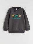 LCW Kids Charcoal Animal Print Boys Sweatshirt