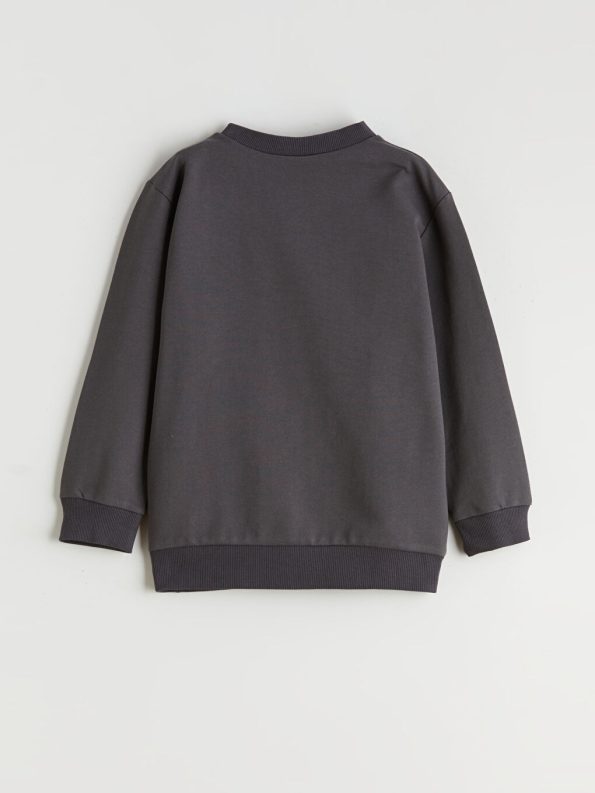 LCW Kids Charcoal Animal Print Boys Sweatshirt