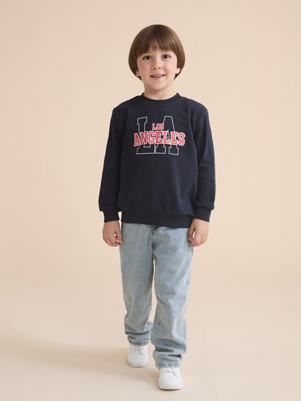 LCW Kids Navy Los Angeles Printed Boys Sweatshirt