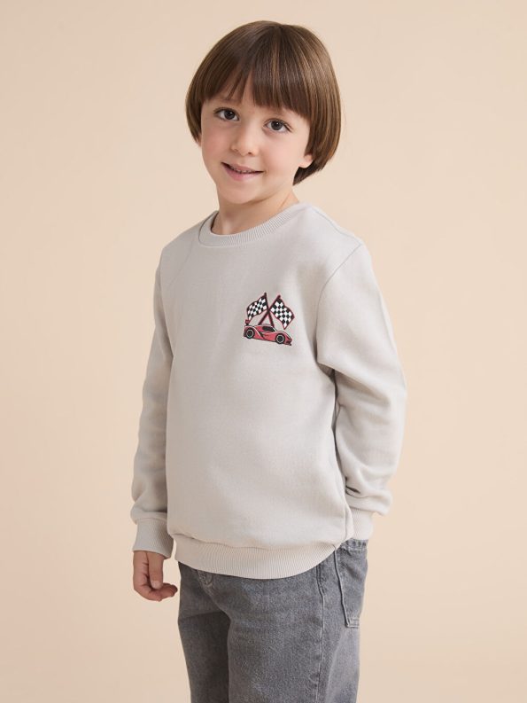 LCW Kids Black Car Print Boys' Sweatshirt Set