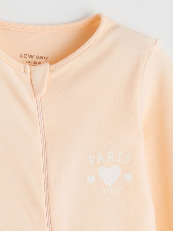 LCW Baby Pink Bicycle Neck Romper for Girls