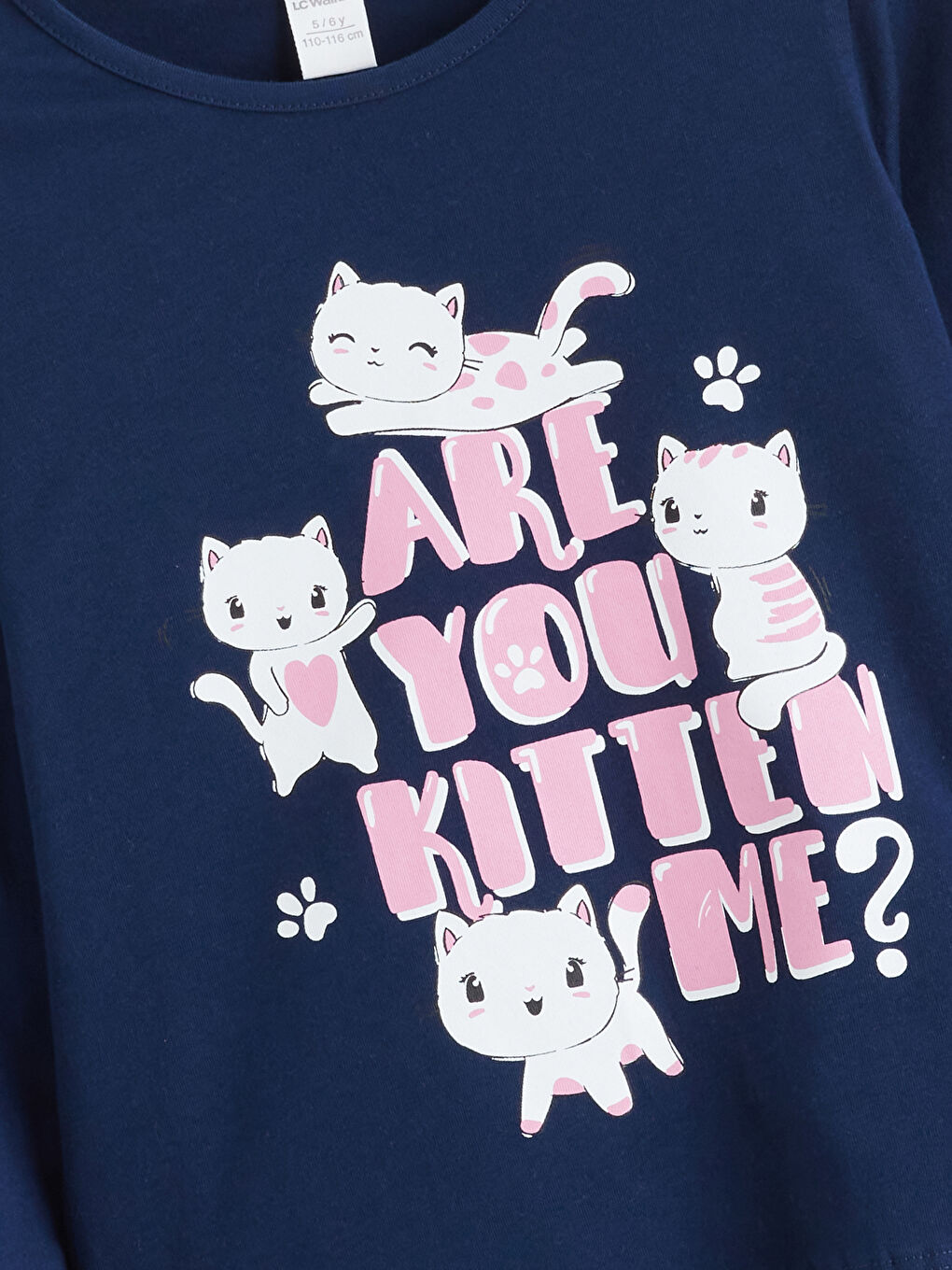 l_20252-w5mp33z1-hpn_a5.jpg LCW Kids Navy Blue Crew Neck T-Shirt for Girls - Set of 2