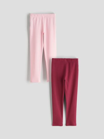 LCW Kids Pink Girls Ribbed Leggings 2-Pack