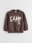 LCW Kids Brown Printed Thick Sweatshirt for Boys