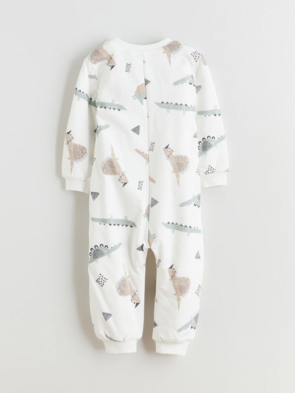 LCW Baby Cream 1 Tog Printed Boys Sleep Suit