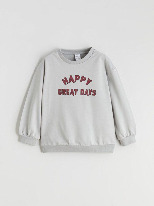 LCW Baby Gray Printed Boys Sweatshirt