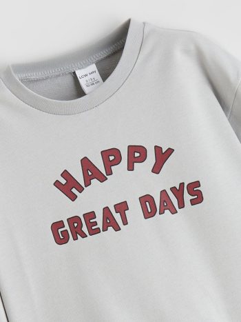 LCW Baby Gray Printed Boys Sweatshirt