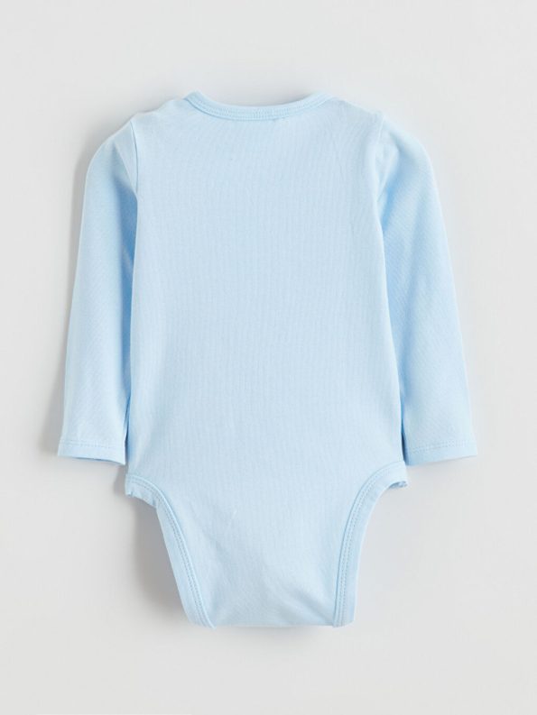 LCW Baby Ecru Crew Neck Baby Boy Bodysuit Set of 2