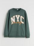 LCW Kids Green Crew Neck Boys Sweatshirt