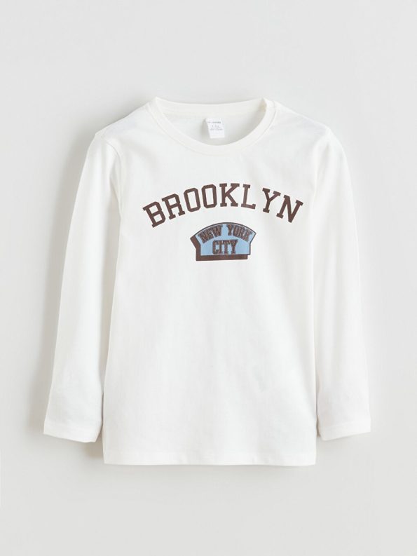 LCW Kids White Crew Neck Boys Pajama Set