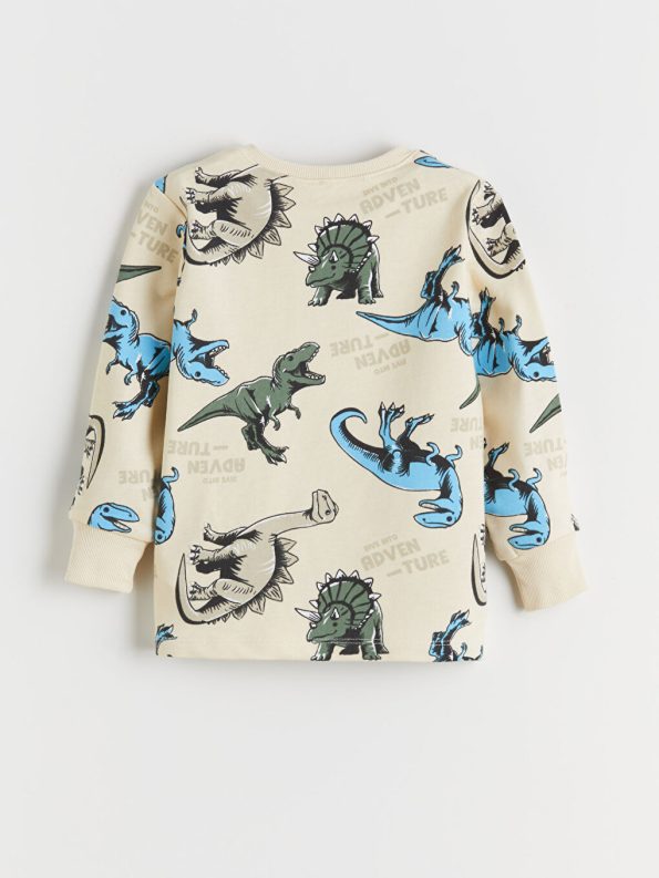 LCW Kids Beige Dinosaur Print Boys Pajama Set