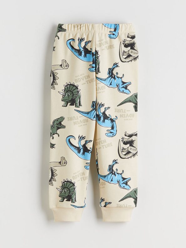 LCW Kids Beige Dinosaur Print Boys Pajama Set
