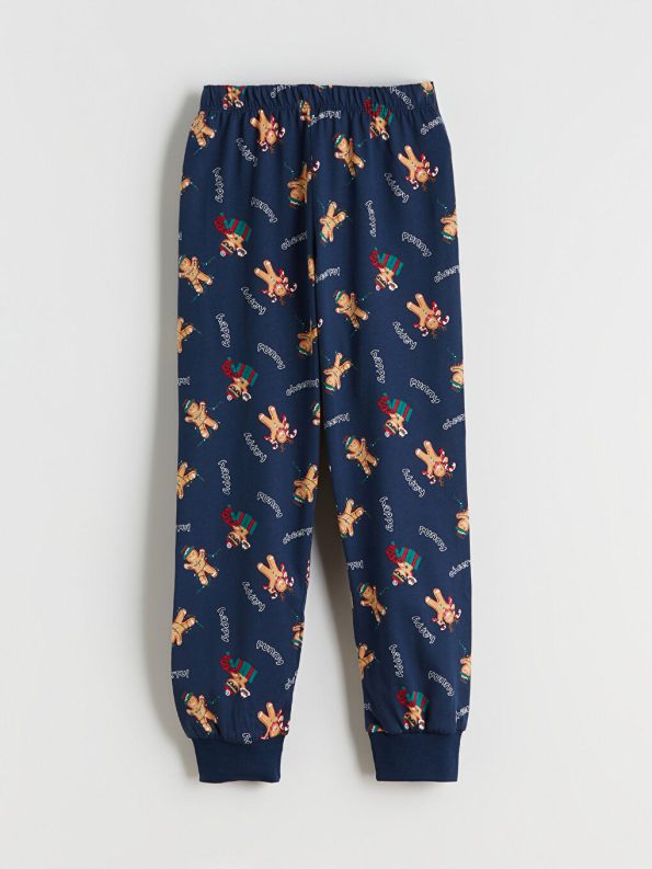 LCW Kids Brown Christmas Themed Boys Pajama Set
