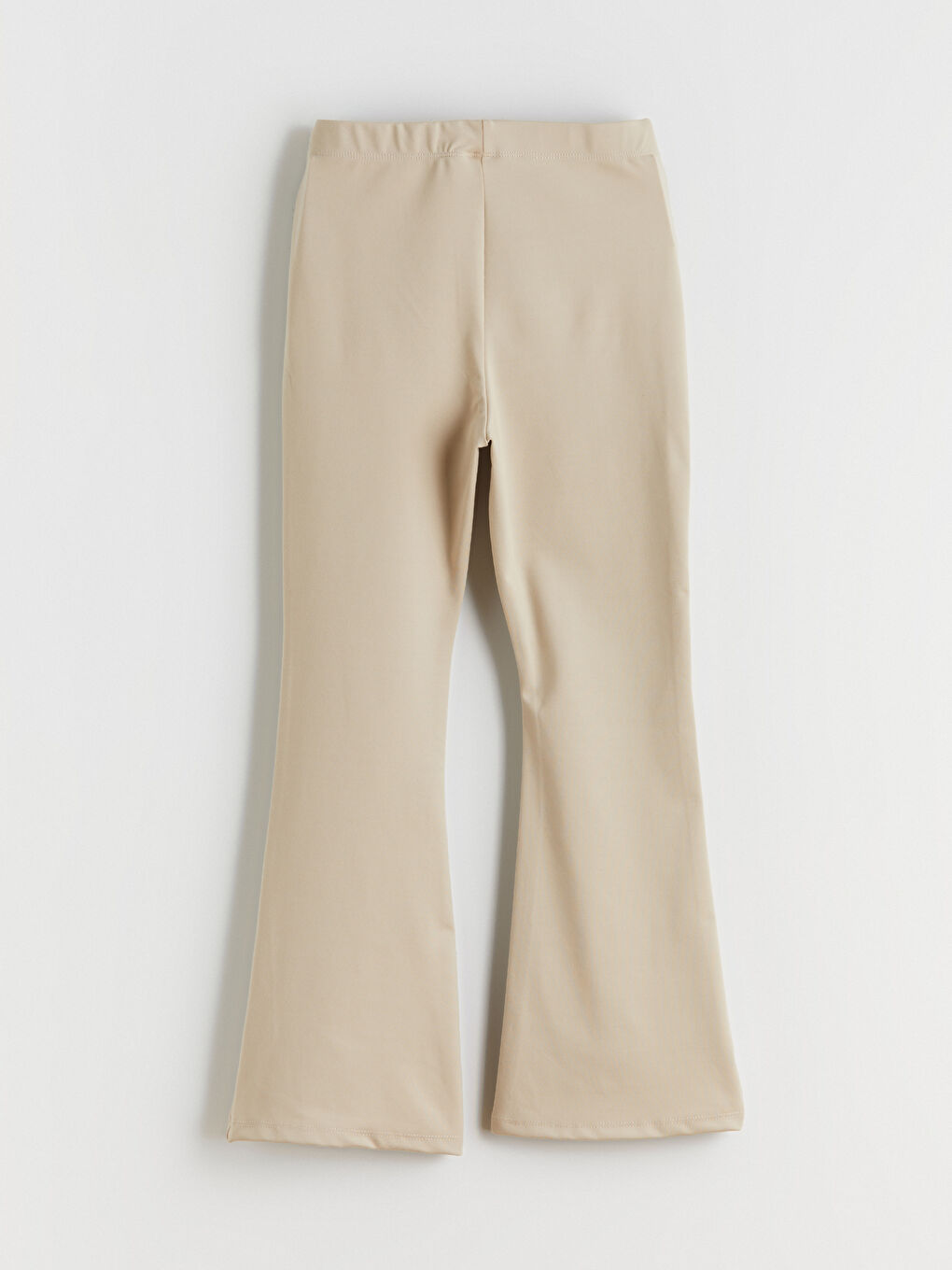 l_20252-w5n464z4-vxy_a2.jpg LCW Kids Beige Elastic Waist Flared Tights for Girls