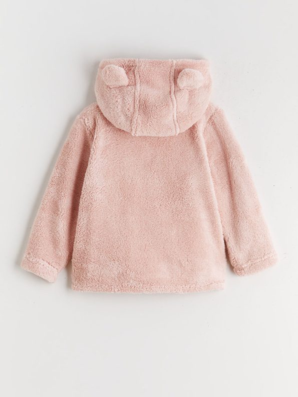 LCW Baby Pink Hooded Fleece Jacket for Girls