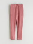 LCW Kids Pink Elastic Waist Long Leggings for Girls
