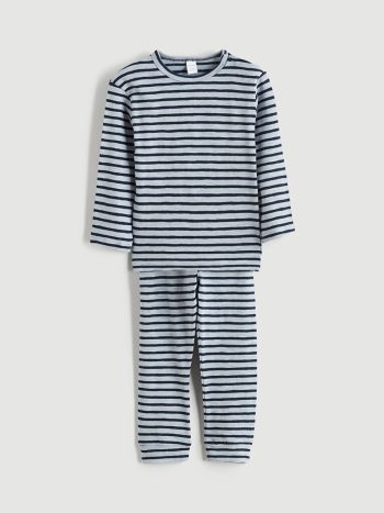 LCW Baby Blue Striped Boys Pajama Set