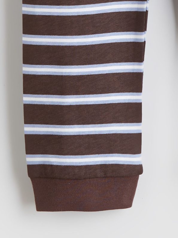 LCW Baby Brown Striped Crew Neck Pajama Set for Boys