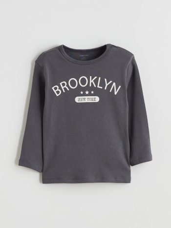 LCW Baby Anthracite Brooklyn Print Boys Pajama Set