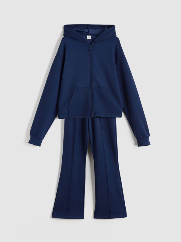 LCW Kids Navy Blue Hooded Girls' Tracksuit