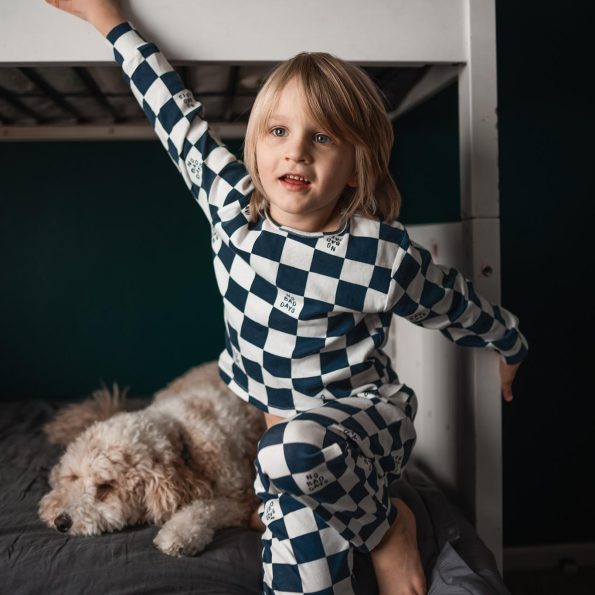 Navy No Bad Days Long Sleeve Pajama Set