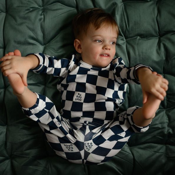 Navy Blue No Bad Days Long Sleeve T-Shirt and Pants Set