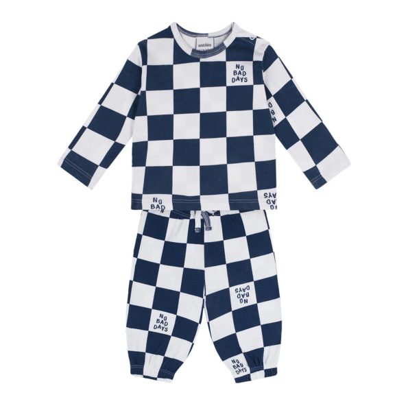 Navy Blue No Bad Days Long Sleeve T-Shirt and Pants Set