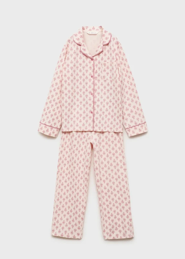 Patterned Cotton Pajama Set