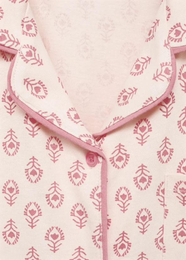 Patterned Cotton Pajama Set