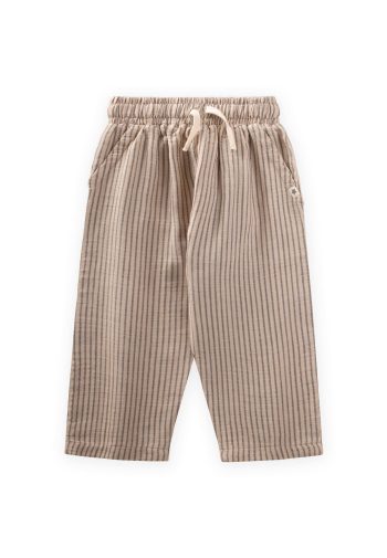 Beige Striped Muslin Pants for Ages 1-10