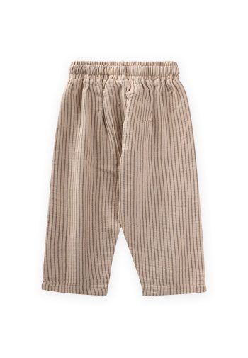 Beige Striped Muslin Pants for Ages 1-10