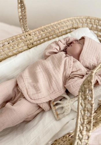 Organic Hospital Departure Baby Set 0-3 Months Powder Pink