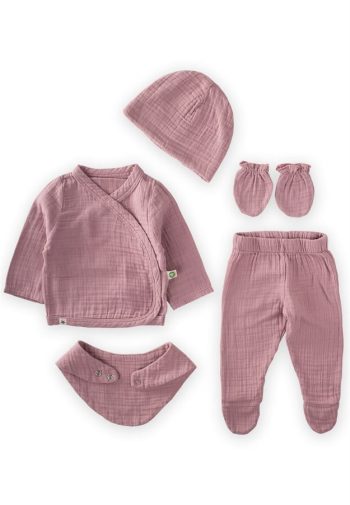Organic Hospital Baby Set 0-3 Months Lilac