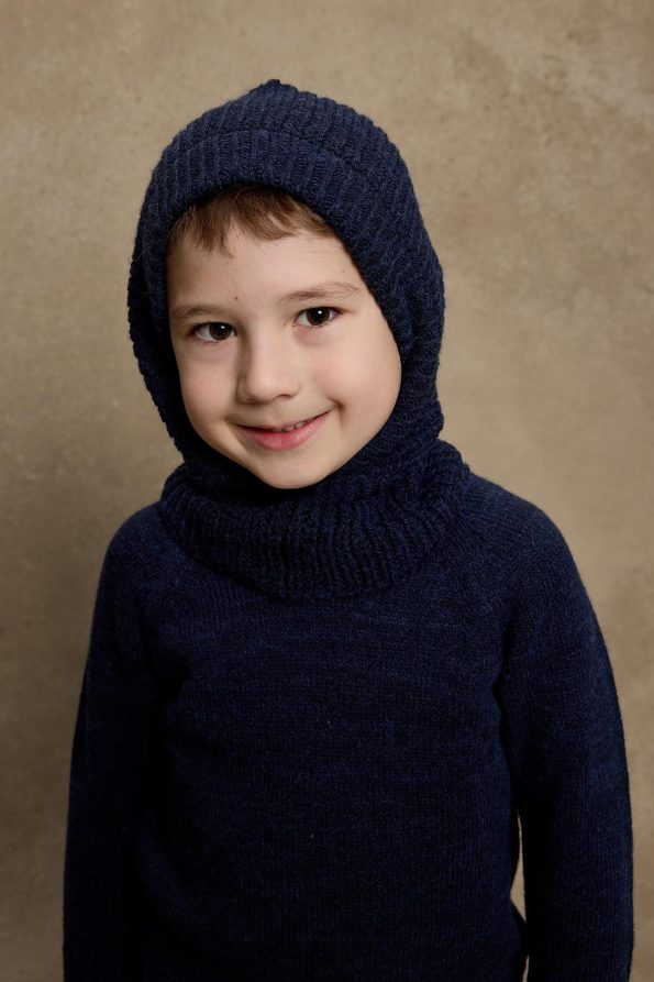 Knitted Children's Balaclava Beanie Navy Blue