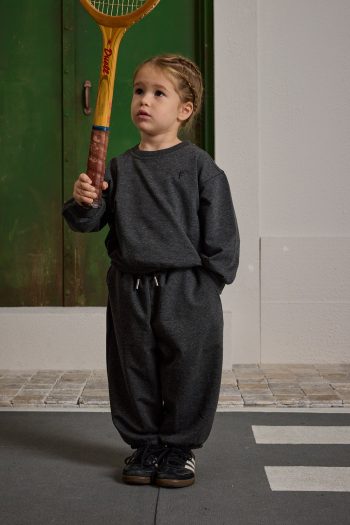 Oversized Printed Tracksuit Charcoal Melange