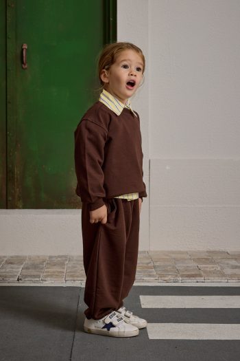 Brown Oversized Printed Tracksuit