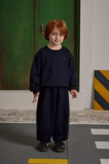 Navy Oversized Printed Tracksuit