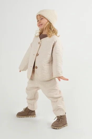 Oversized Trimmed Jacket Beige