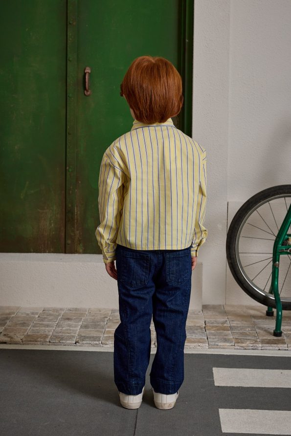 Striped Shirt with Patch Details Yellow
