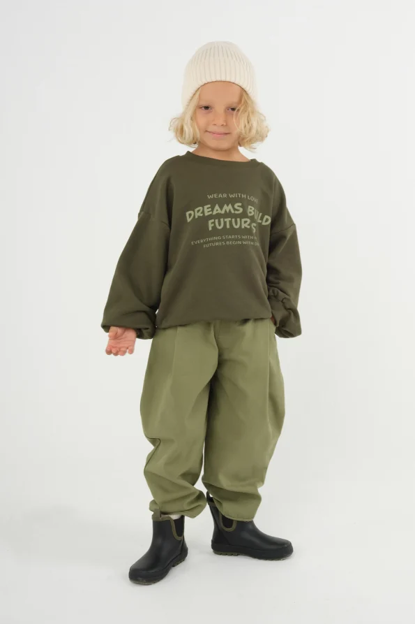 Pleated Detail Pants in Sage