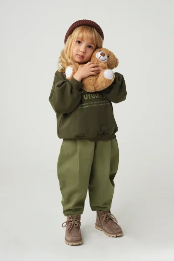 Pleated Detail Pants in Sage