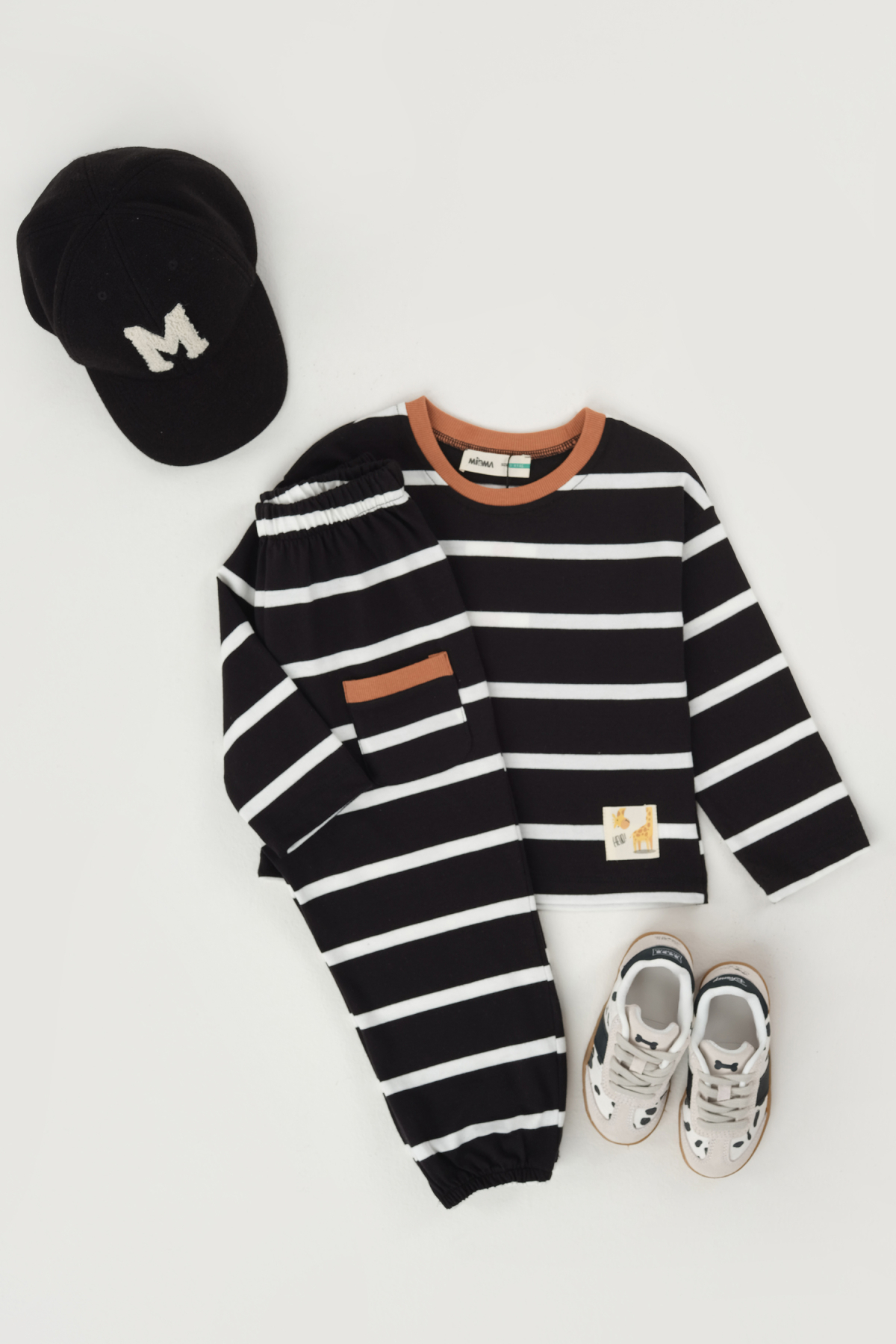 ribanali-takim-siyah-beyaz-takim-mioma-kids-758-19-O.jpg Striped Ribbed Set Black and White