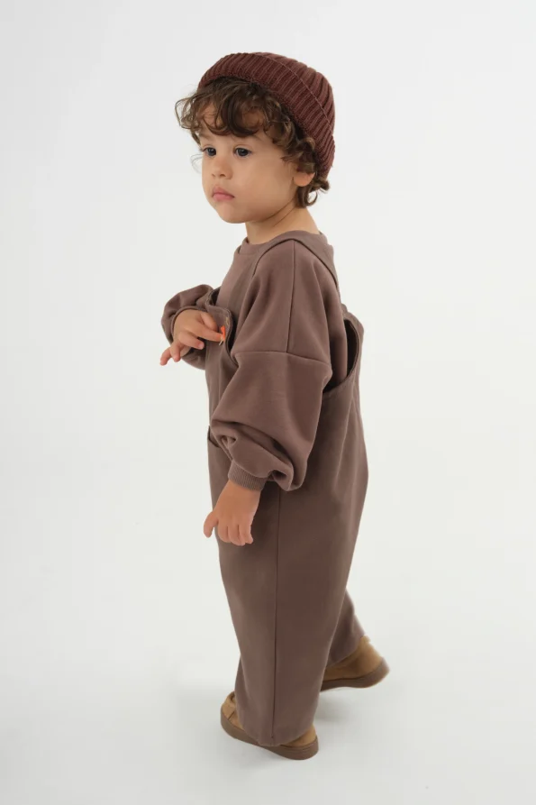 Bag Pocket Jumpsuit Brown
